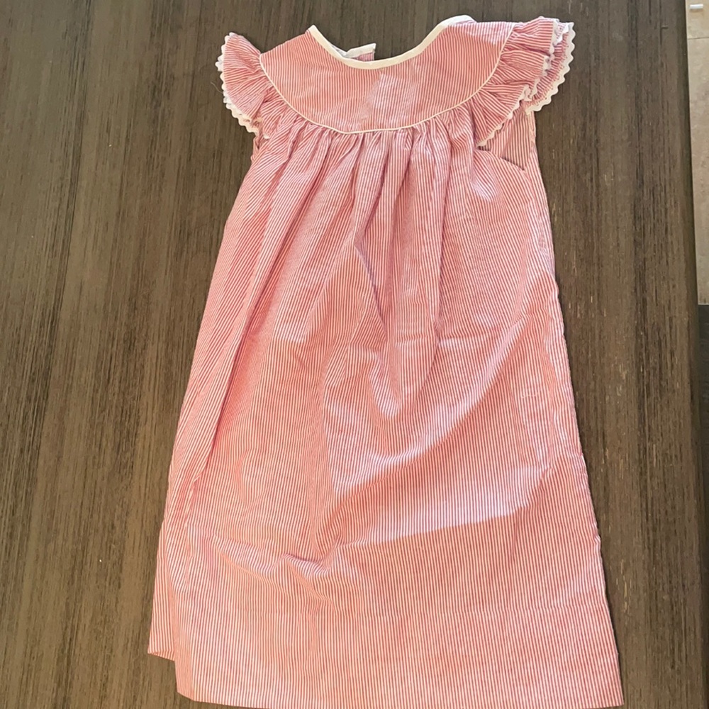 Barefoot red ticking stripe dress
